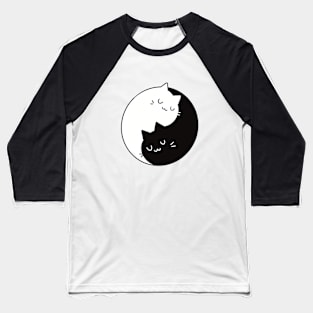 Cat yin yang Baseball T-Shirt